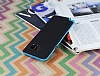 Eiroo Stripe Samsung Galaxy Note 5 Mavi Kenarl Siyah Silikon Klf - Resim: 2