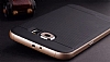 Eiroo Stripe Samsung i9800 Galaxy S6 Gold Kenarl Siyah Silikon Klf - Resim: 3