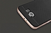 Eiroo Stripe Samsung i9800 Galaxy S6 Gold Kenarl Siyah Silikon Klf - Resim: 1