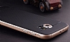 Eiroo Stripe Samsung i9800 Galaxy S6 Gold Kenarl Siyah Silikon Klf - Resim: 4