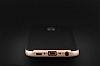 Eiroo Stripe Samsung i9800 Galaxy S6 Gold Kenarl Siyah Silikon Klf - Resim: 2