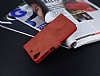 Eiroo Thunder HTC Desire 626 Standl Czdanl Krmz Deri Klf - Resim: 4