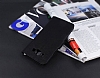 Eiroo Thunder Samsung Galaxy E7 Standl Czdanl Siyah Deri Klf - Resim: 2