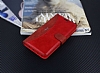 Eiroo Thunder Samsung Galaxy Note 5 Standl Czdanl Krmz Deri Klf - Resim: 1