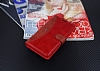 Eiroo Thunder Samsung Galaxy On7 Standl Czdanl Krmz Deri Klf - Resim: 1