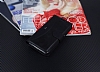 Eiroo Thunder Samsung Galaxy S6 Standl Czdanl Siyah Deri Klf - Resim: 1