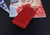 Eiroo Vodafone Smart 7 Style Czdanl Yan Kapakl Krmz Deri Klf - Resim: 4