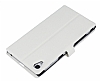 Eiroo Wander Sony Xperia Z1 Standl Czdanl Beyaz Deri Klf - Resim: 4