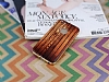 Eiroo Wooden iPhone SE / 5 / 5S Metal Kenarl Kahverengi Rubber Klf - Resim: 1