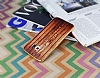 Eiroo Wooden Samsung Galaxy S6 edge Metal Kenarl Kahverengi Rubber Klf - Resim: 2