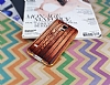 Eiroo Wooden Samsung i9600 Galaxy S5 Metal Kenarl Kahverengi Rubber Klf - Resim: 1