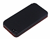Ferrari iPhone SE / 5 / 5S nce Yan Kapakl Siyah Deri Klf - Resim: 2