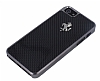 Ferrari iPhone SE / 5 / 5S Karbon Fiber Metal Siyah Klf - Resim: 4