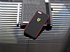 Ferrari iPhone 4 / 4S Krmz izgili Siyah Rubber Klf - Resim: 4