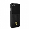 Ferrari iPhone 6 / 6S / 7 / 8 Gerek Deri Karbon Siyah Rubber Klf - Resim: 1