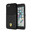 Ferrari iPhone 6 / 6S / 7 / 8 Gerek Deri Karbon Siyah Rubber Klf - Resim: 4