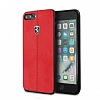 Ferrari iPhone 6 Plus / 6S Plus / 7 Plus / 8 Plus Gerek Deri Krmz Rubber Klf - Resim: 5