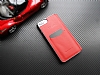 Ferrari iPhone 7 Plus / 8 Plus Czdanl Kapakl Gerek Krmz Deri Klf - Resim: 3