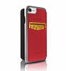 Ferrari iPhone 7 Plus / 8 Plus Czdanl Kapakl Gerek Krmz Deri Klf - Resim: 1