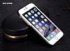 G-Case iPhone 6 / 6S Rose Gold Kenarl Standl Deri Siyah Rubber Klf - Resim: 2