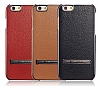 G-Case iPhone 6 / 6S Rose Gold Kenarl Standl Deri Siyah Rubber Klf - Resim: 4