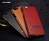 G-Case iPhone 6 / 6S Rose Gold Kenarl Standl Deri Siyah Rubber Klf - Resim: 3