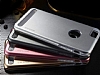 G-Case iPhone 6 Plus / 6S Plus Silikon Kenarl Metal Dark Silver Klf - Resim: 1