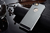 G-Case iPhone 6 / 6S Silikon Kenarl Metal Silver Klf - Resim: 3
