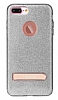 G-Case iPhone 7 Plus / 8 Plus Standl Simli Silver Silikon Klf - Resim: 14