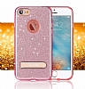 G-Case iPhone 7 Standl Simli Gold Silikon Klf - Resim: 11