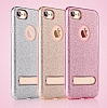 G-Case iPhone 7 Standl Simli Gold Silikon Klf - Resim: 4