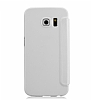 G-Case Samsung Galaxy S6 Edge nce Yan Kapakl Beyaz Deri Klf - Resim: 4