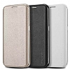 G-Case Samsung Galaxy S6 Edge Plus nce Yan Kapakl Beyaz Deri Klf - Resim: 3