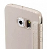 G-Case Samsung Galaxy S6 Edge Plus nce Yan Kapakl Gold Deri Klf - Resim: 6