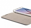 G-Case Samsung Galaxy S6 Edge Plus nce Yan Kapakl Gold Deri Klf - Resim: 2