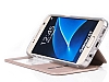 G-Case Samsung Galaxy S7 Edge Manyetik Kapakl Pencereli Gold Deri Klf - Resim: 1