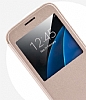 G-Case Samsung Galaxy S7 Edge Manyetik Kapakl Pencereli Gold Deri Klf - Resim: 4