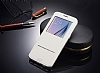 G-Case Sense II Samsung Galaxy S6 Edge Plus Manyetik Kapakl Pencereli Beyaz Deri Klf - Resim: 2