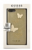 Guess iPhone 7 Plus / 8 Plus Kelebekli Gold Deri Klf - Resim: 1