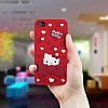 Hello Kitty iPhone 4 / 4S Kalpli Krmz Silikon Klf - Resim: 1