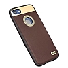 Hojar iPhone 7 Plus Deri Kahverengi Rubber Klf - Resim: 1