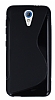 HTC Desire 620 Desenli Siyah Silikon Klf