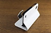 HTC Desire X Standl Czdanl Beyaz Deri Klf - Resim: 3