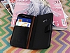 Eiroo HTC One mini 2 Standl Czdanl Siyah Deri Klf - Resim: 4