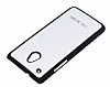 HTC One mini Siyah Kenarl Sert Mat Beyaz Rubber Klf - Resim: 1