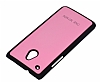 HTC One mini Siyah Kenarl Sert Mat Pembe Rubber Klf - Resim: 1