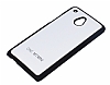 HTC One mini Siyah Kenarl Sert Mat Beyaz Rubber Klf - Resim: 2