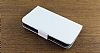 HTC One S Standl Czdanl Beyaz Deri Klf - Resim: 2