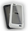 HTC One V Silikon Kenarl effaf Beyaz Sert Mat Rubber Klf - Resim: 3