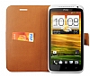 HTC One X Halka Desenli Standl Czdanl Deri Klf - Resim: 1